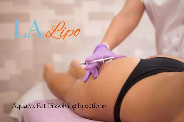 Woman having fat dissolving injections Salisbury on thighs