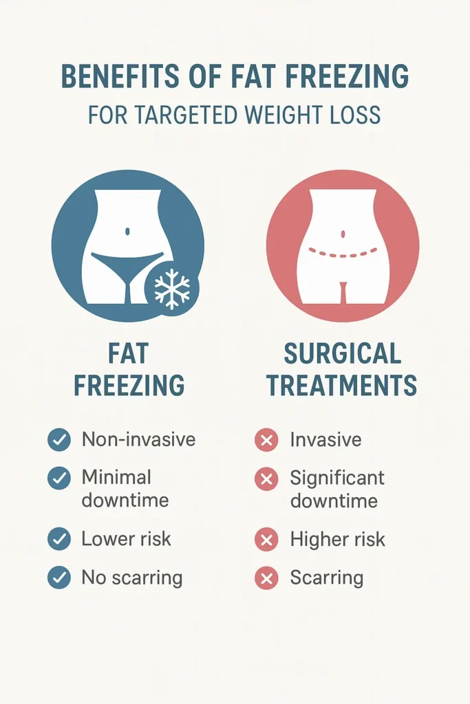 graphic showing the benefits of fat freezing Salisbury