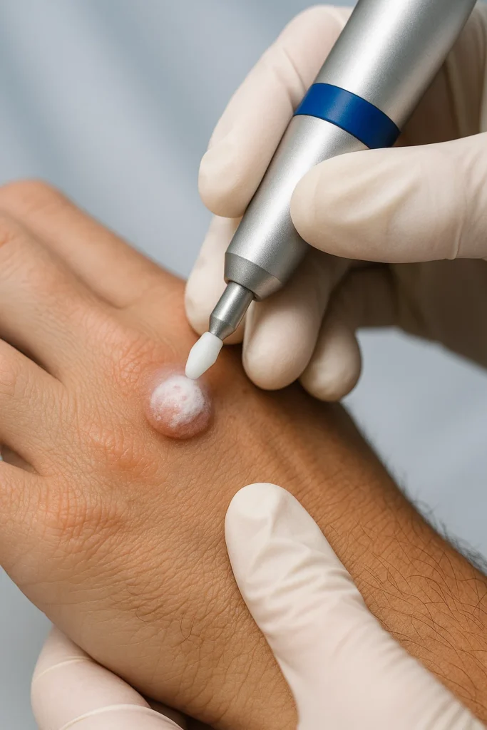 example of wart removal Salisbury using cryopen