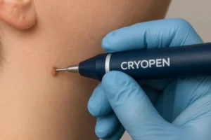 Person receiving skin tag removal Salisbury